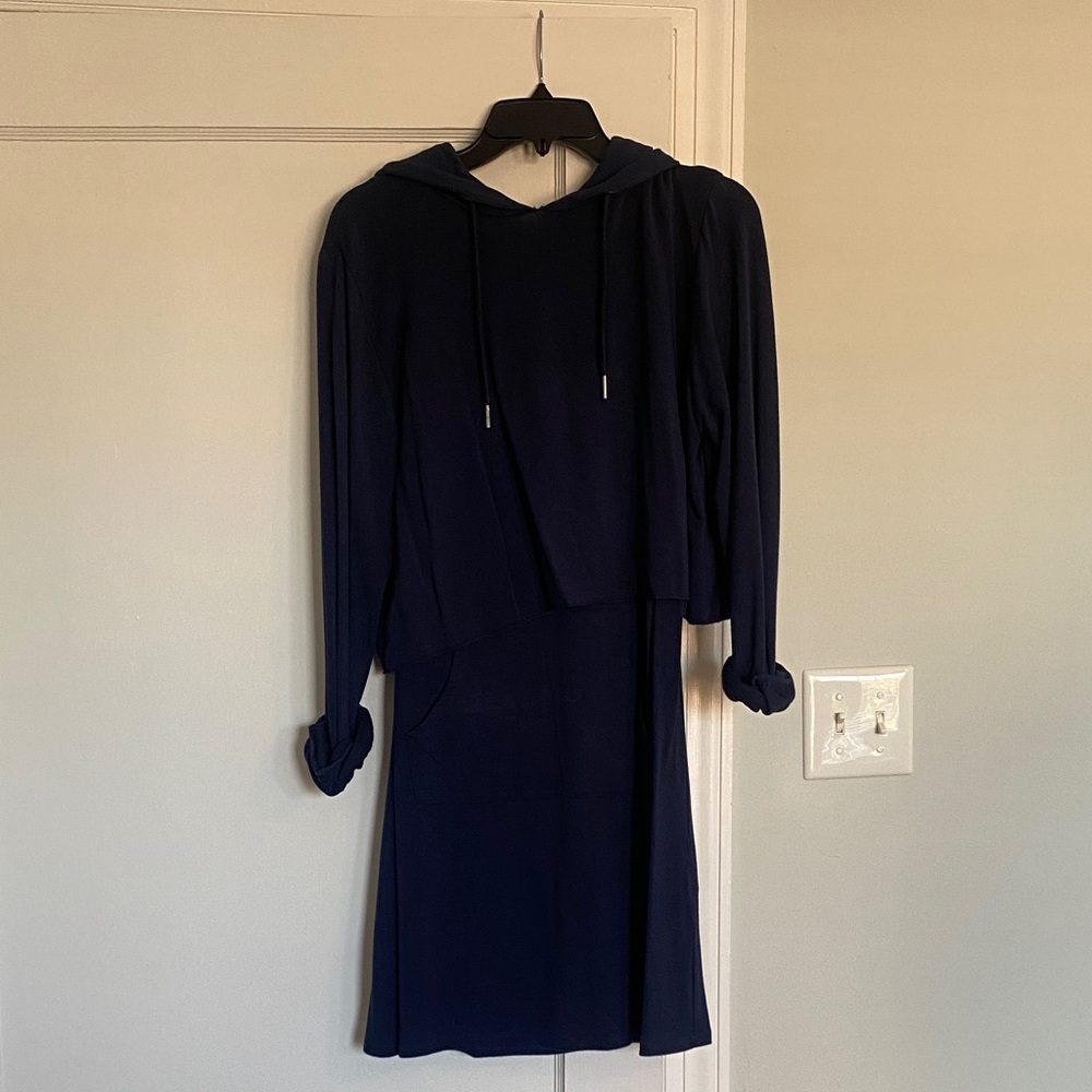Tart Dark Blue Hooded Long Sleeve Dress